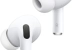 Apple AirPods Pro 2 wireless earbuds with active noise cancellation in white charging case