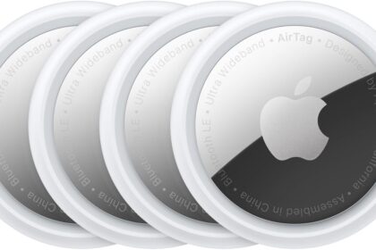 Apple AirTag 4 Pack - Bluetooth tracker device to find keys, wallet, luggage and backpack